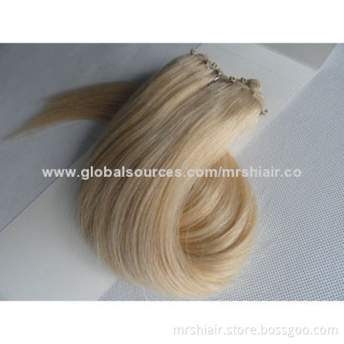 20-inch 16# Light Brown Straight Weighs 100g Malaysian Micro Ez Weft Hair